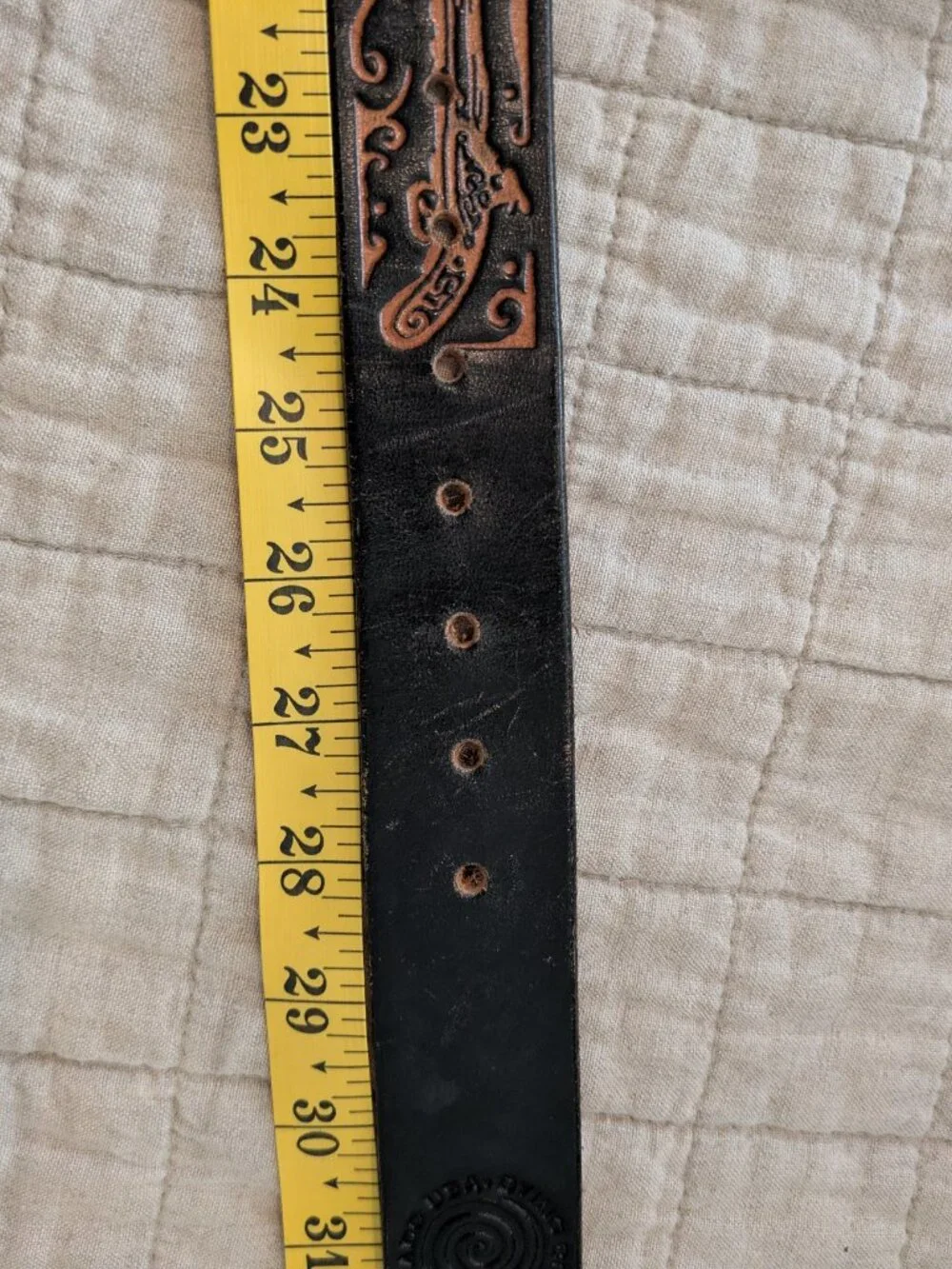 Authentic Dying Breeds Handcrafted Leather Belt 2022 Flintlock Pistol Western.